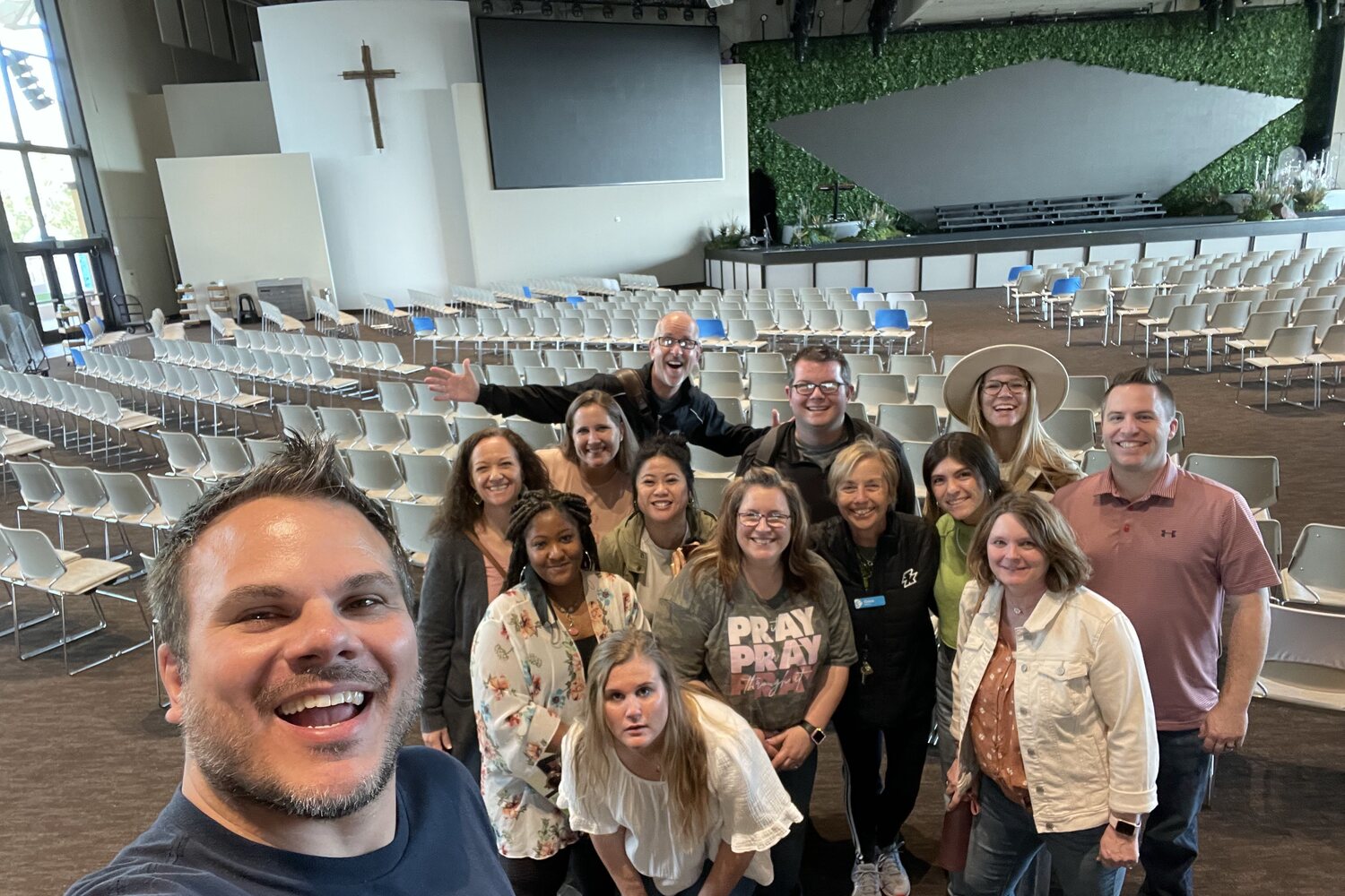 Church volunteers serving together