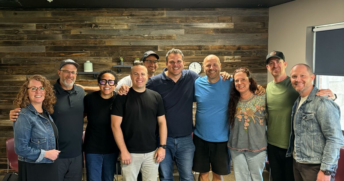 A ministry team gathered together for a group photo