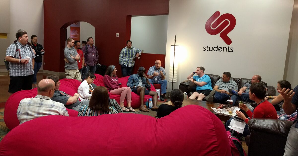 Student ministry leaders gathered with teens during a breakout session